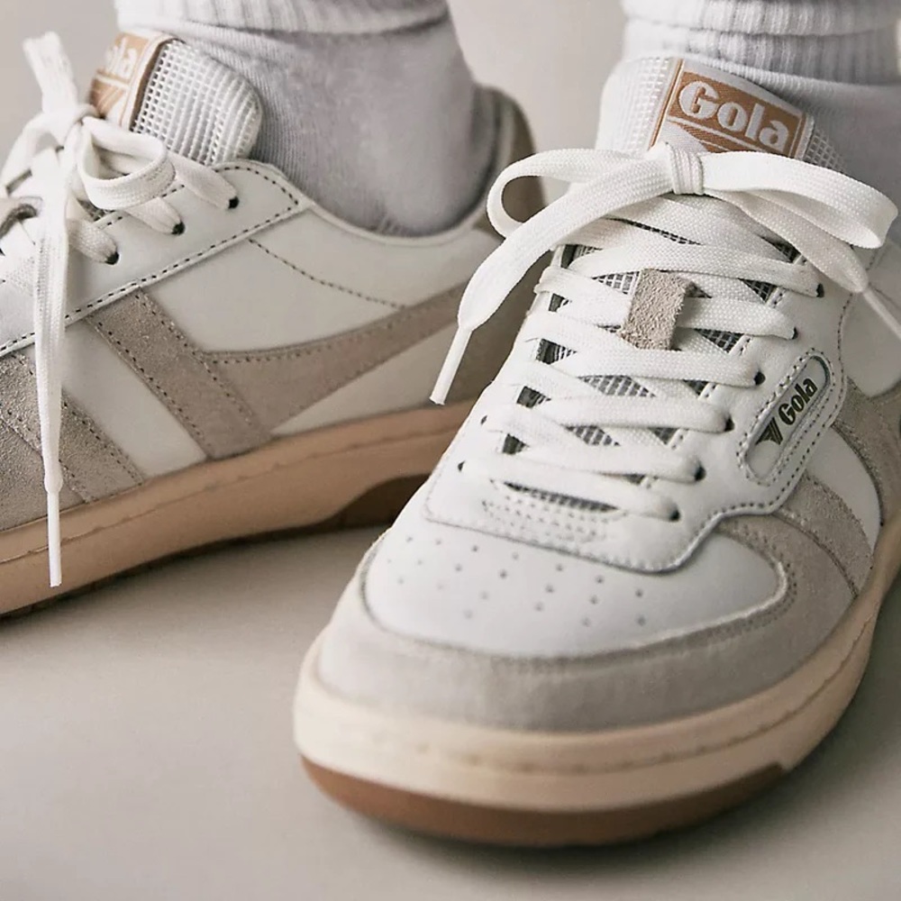 Gola Classic White and Beige Sneakers